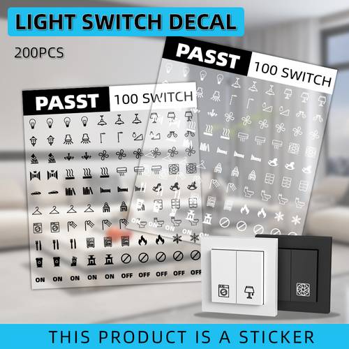 black and white switch button label icon stickers 1 set 200 small transparent stickers for home switch black and white button identification colorful label set stickers for light fan heater bed bathroom kitchen garage laundry room