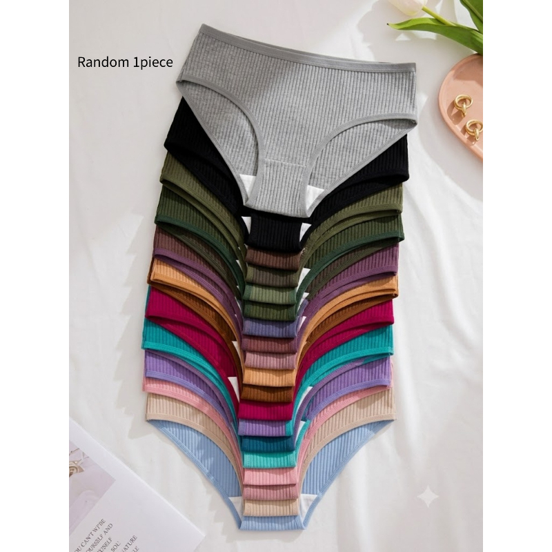 Women's Ribbed Underwear Multi-Color (1pc Random)