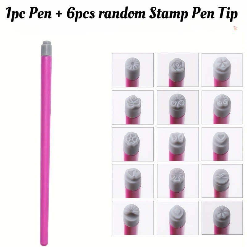 TEMU [ Patterns Stamping Pens] 7pcs Nail Art Set | Flower Stamping Tools | 3s Quick Design, Beginner Essential