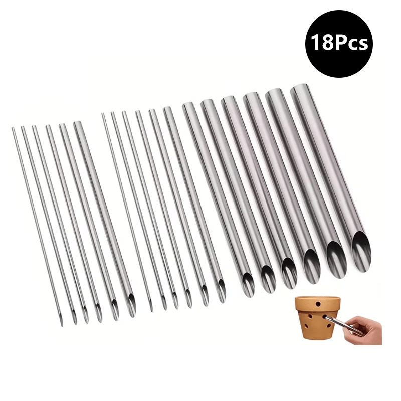 TEMU 18pcs Ceramic Punch Set, Stainless Steel Punch Set, Clay Sculpture Modeling Tools, Pottery Punching And Carving Tools