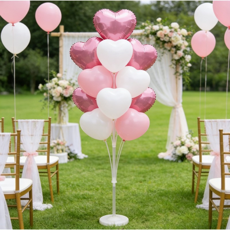 TEMU Ballonnenstandaard Set, Inclusief Basis, Verlengstuk en Eenvoudig te Monteren Bureau/Vloer Paal (29.13/52.76/64.57 Inches Beschikbaar), Stevige