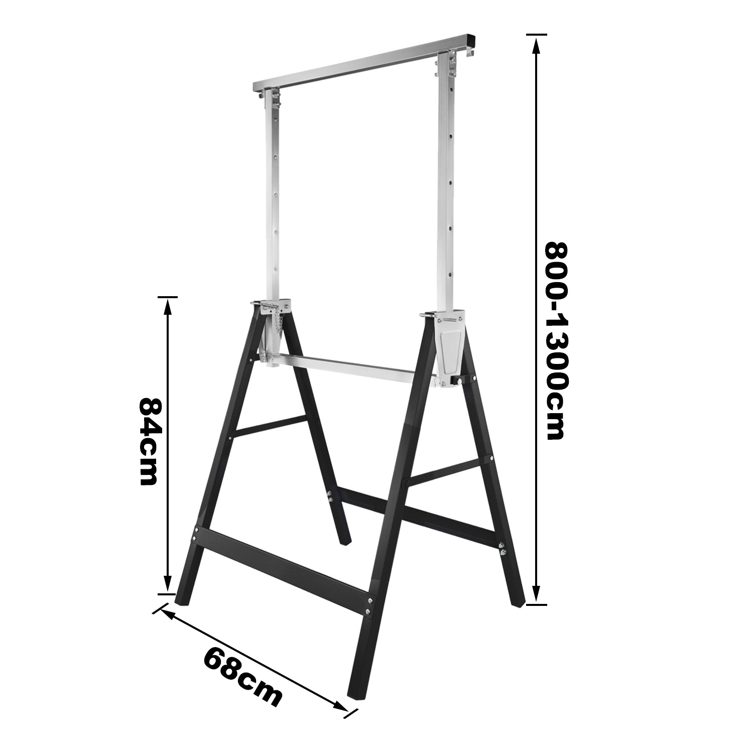 TEMU 2 pz per Impalcature Staffa per Attrezzi Supporto Regolabile in Altezza 80-130 cm con Protezione Antiscivolo per Lavoratori Edili per Workhorse