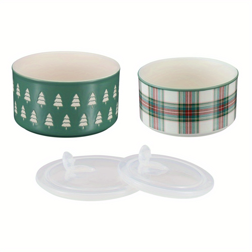 

4pcs Christmas Set - & , Includes 2 Bowls (1.68qt & 0.88qt) And For , &