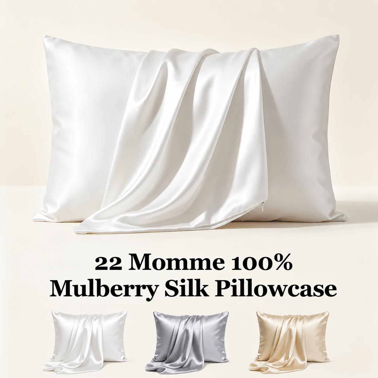 100% Mulberry Silk Pillowcase 22 Momme