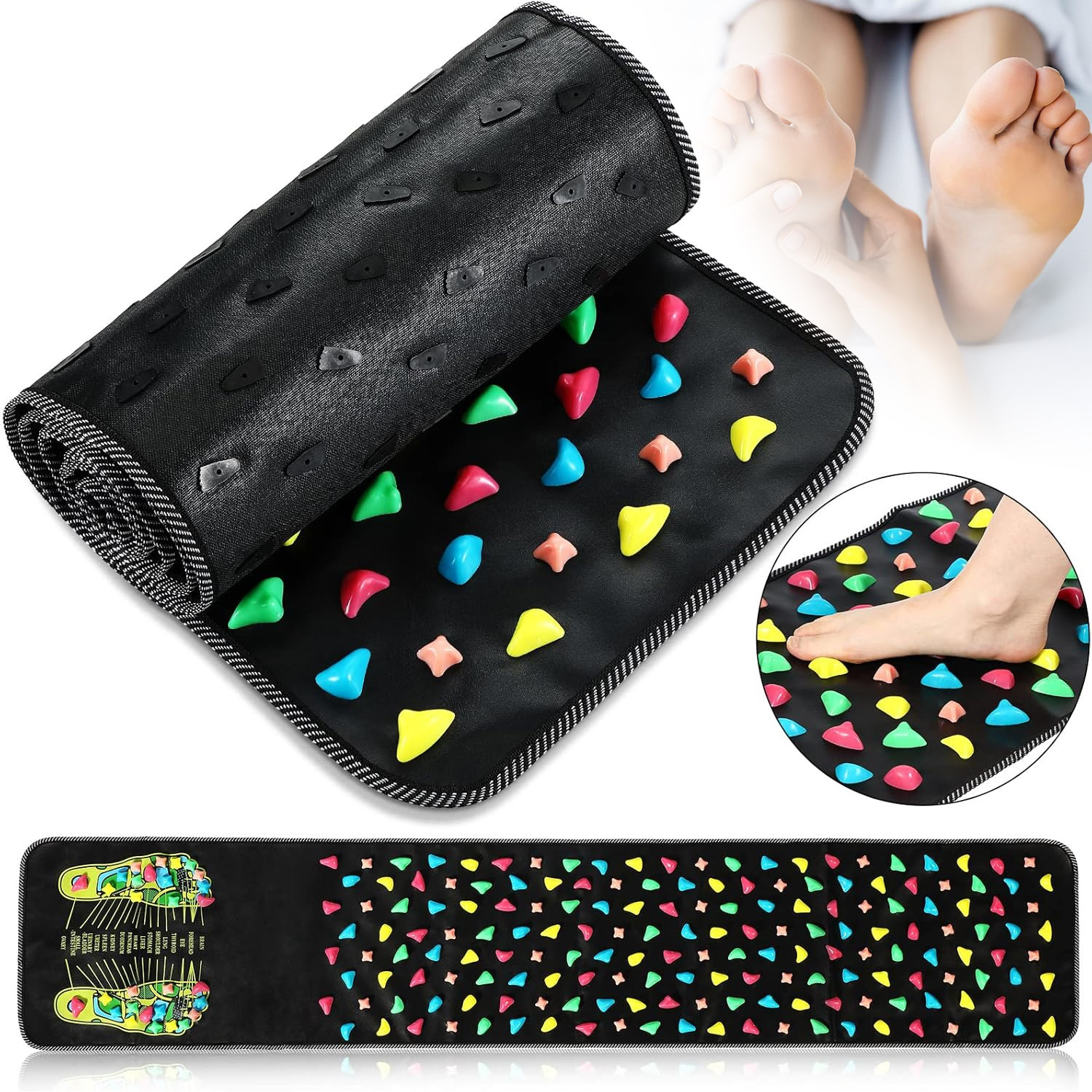 Foot Massage Mat 175*35cm | Acupuncture Mat For Feet With Socks, Reflexology , Plastic Material, Brand: Anikers