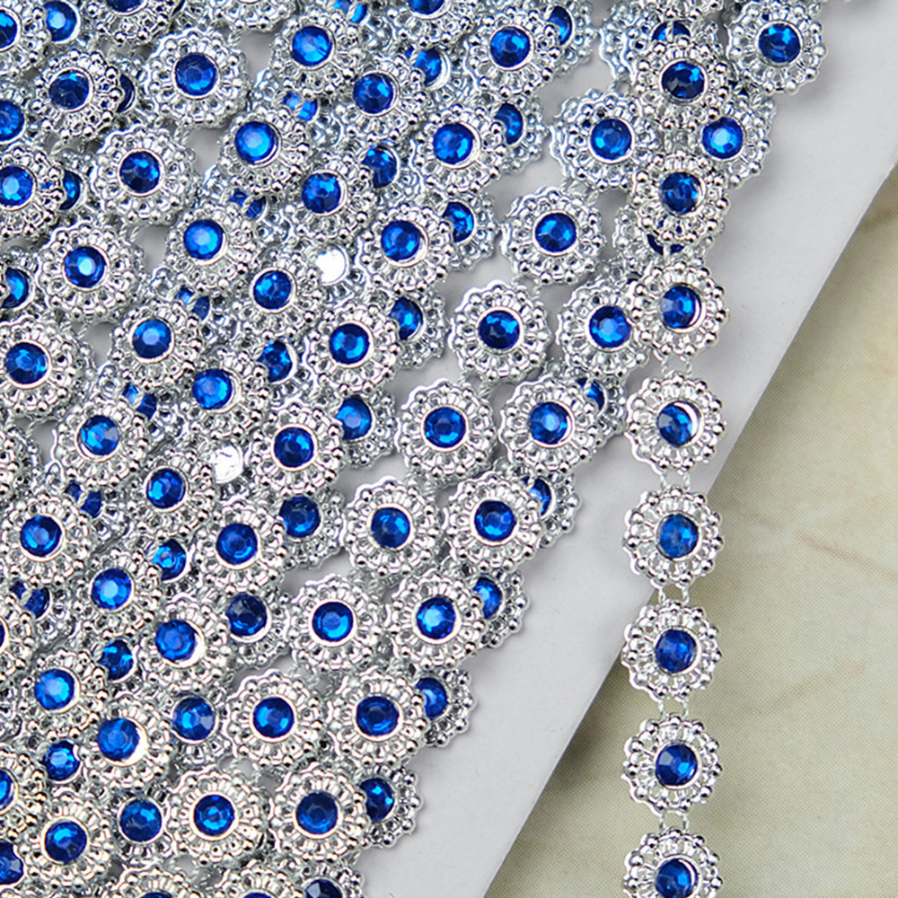4m Single Row Small Plum Drill Chain Multi Color Acrylic Thread Drill Clothing Accessories