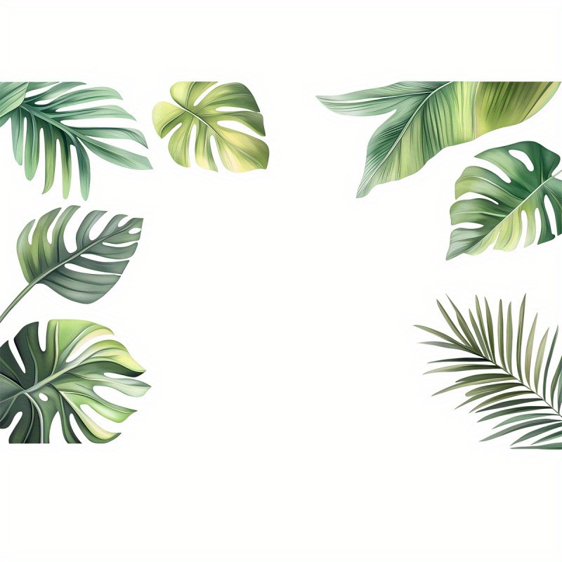 tropischer monstera wandaufkleber mit groen blttern, selbstklebende  wandmalerei zur dekoration von wohnzimmer, veranda und schlafzimmer,  abnehmbarer pvc-wandaufkleber - haushalt & kche - Temu