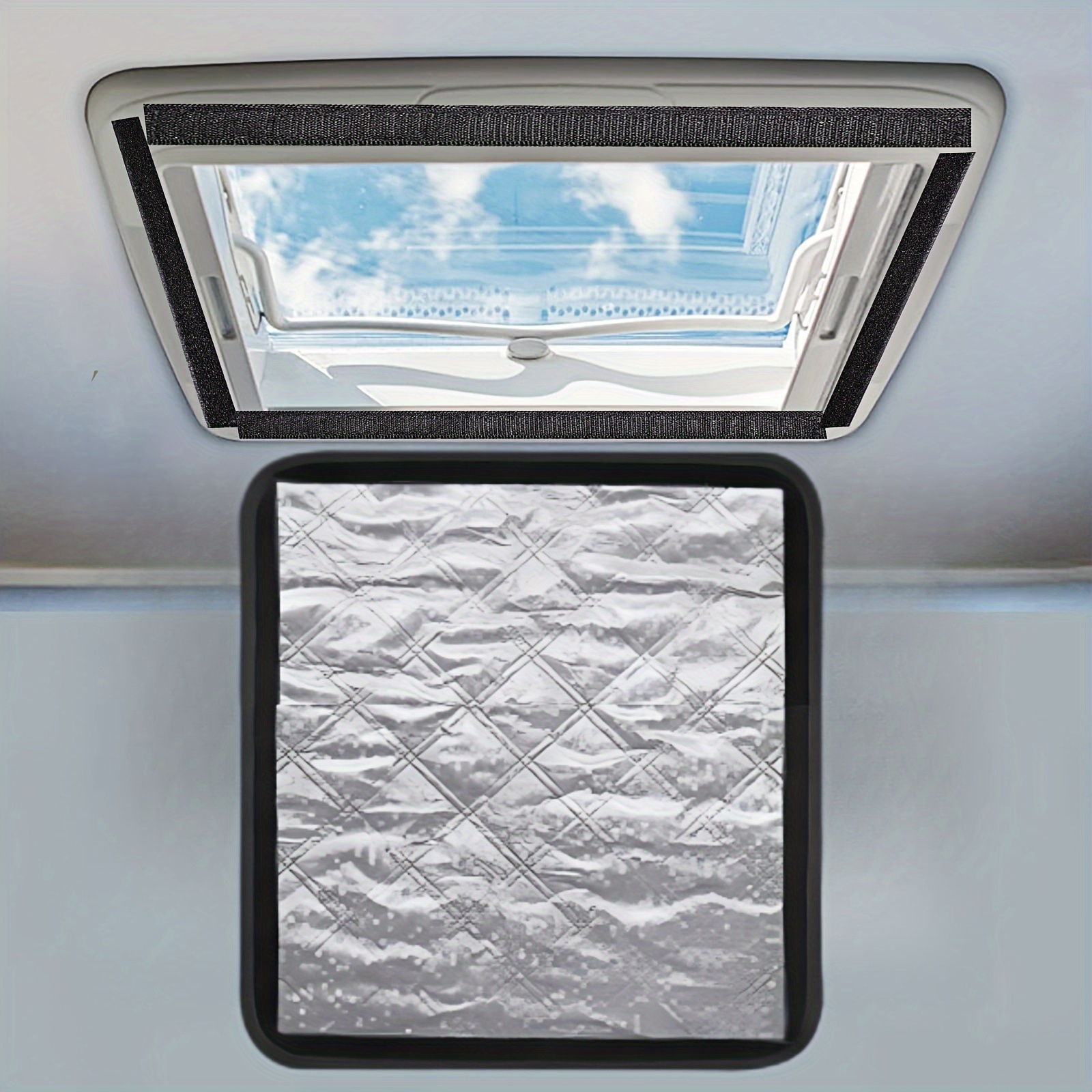 16inchx16inch Rv Reflective Vent Mask With Aluminum Foil Surface- Foldable Heat Shield For Rvs, Camping Cars, And Trailers' Roof Vents, Heat And Temperature Control| Aluminum Foil Material