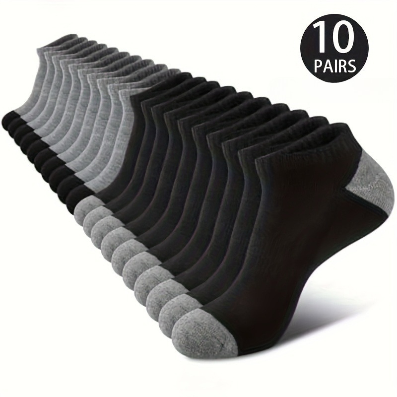 TEMU 10 Pairs Men's Breathable Mesh Athletic Socks - Moisture-wicking Elastic Pockets, Classic For Running, Fitness, And Outdoor Activities - ,