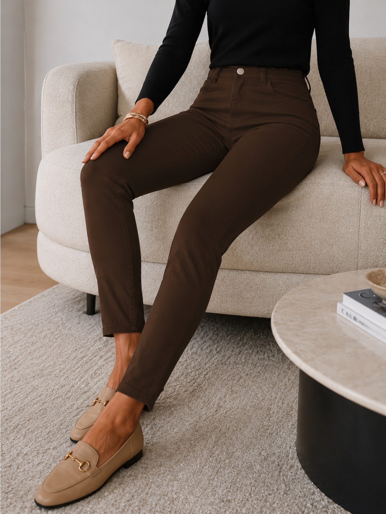 ladies dark brown dress pants sold on Temu United States A-LINE DRESS