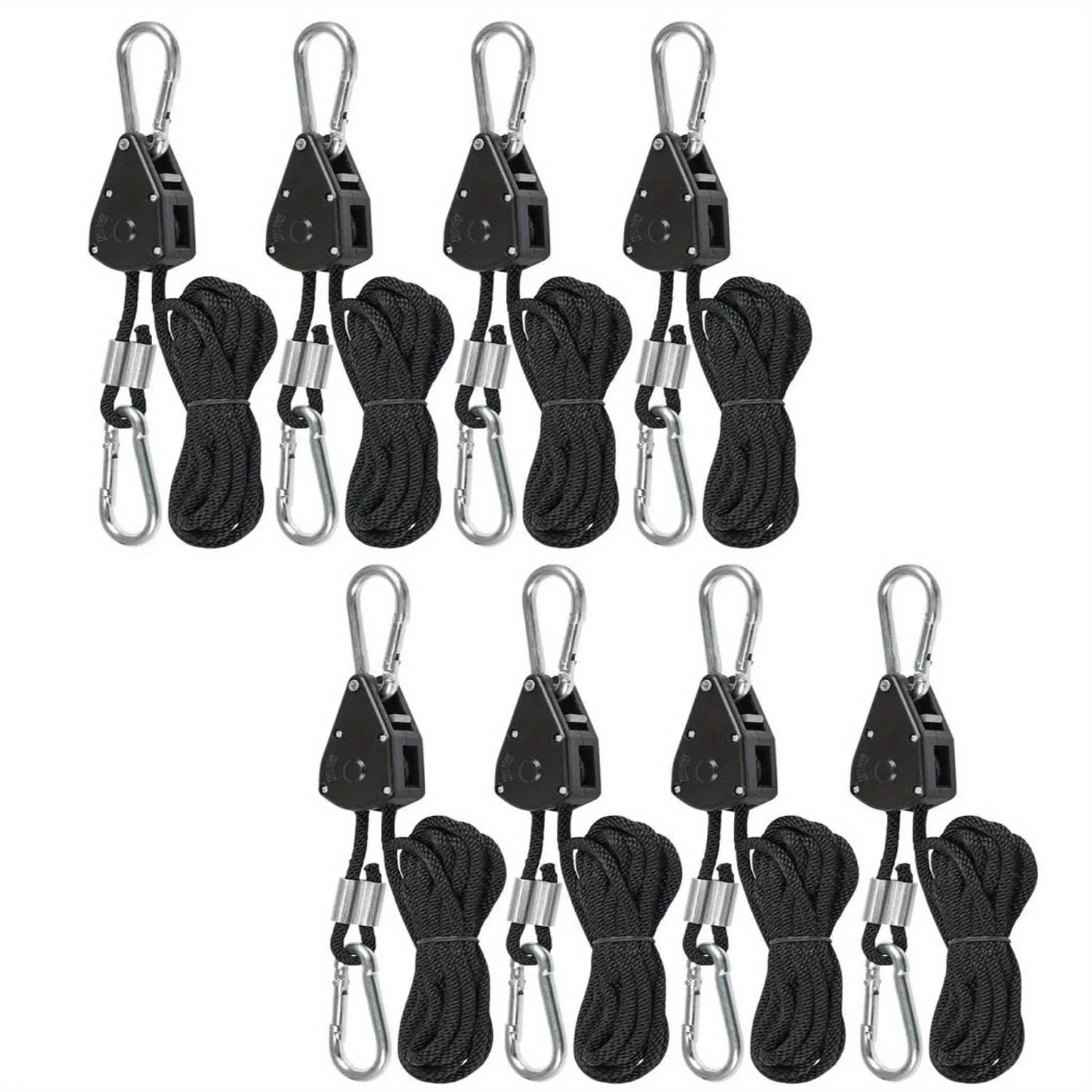 Plant Tent Accessories, 8pcs 2m Metal Suspension Lanyard With Ratchet Hook, Adjustable Strong Load Bearing Capacity For Plant Lamps, Fans, And Plant Pot Filters