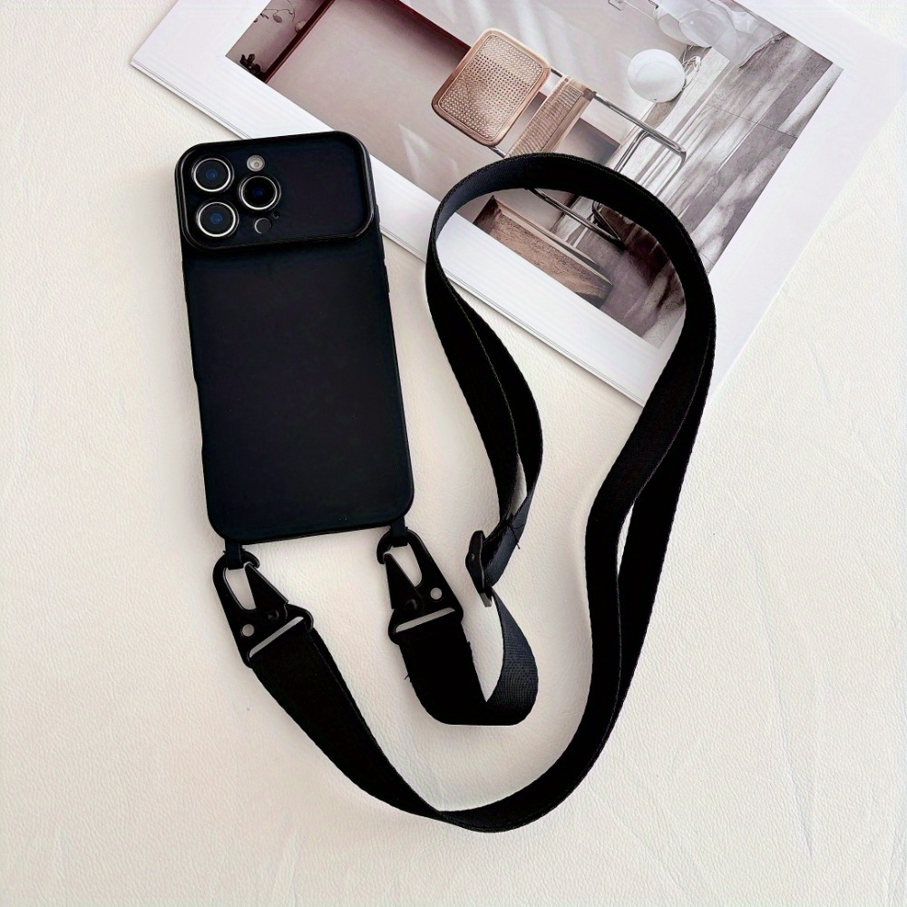 TEMU Phone Case: Simple Large-view Window With Wide Strap, Suitable For Iphone 16/15/14/13/12/ Pro Max