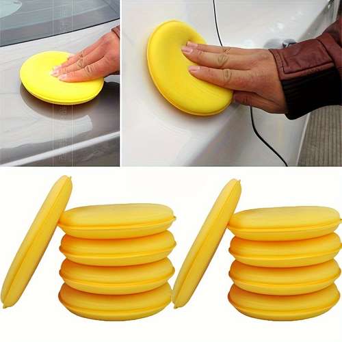 12-Pack Yellow Car Wax Applicator Pads – Foam Sponge Detailing Pads, Super Absorbent, Soft, No Debris