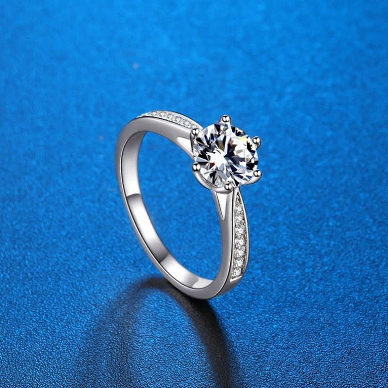 Classic Moissanite Ring, One-Carat Six-Prong Design