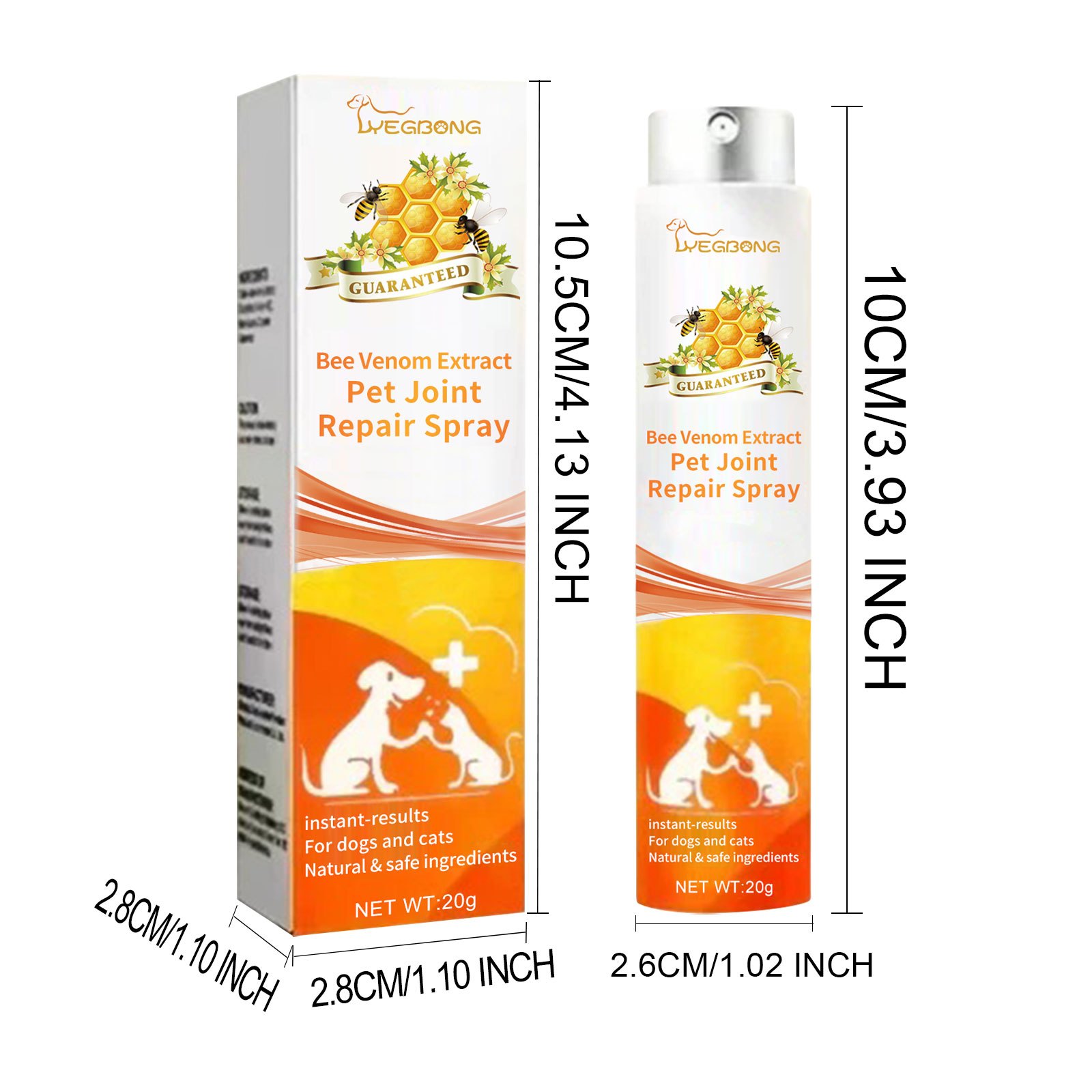 20G Pet-Specific Joint Care Spray, Gentle Topical Spray, Easy And Convenient to Use, Helps Flexible Joints, Enhances Mobility, Suitable for Cats And Dogs And Other Pets, Home Long-Term Care, Caring for Pet Bone And Joint Health, Without Battery