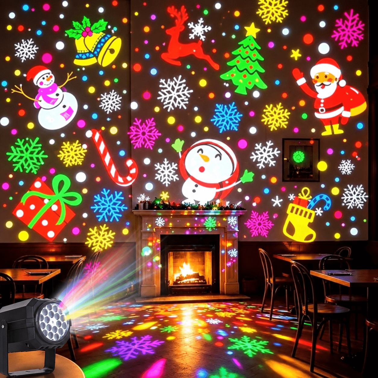 TEMU Led Christmas Desktop Party Projection Light, Christmas Hd Projection Atmosphere Night Light, 360-degree Rotating Indoor Holiday Decor, Suitable