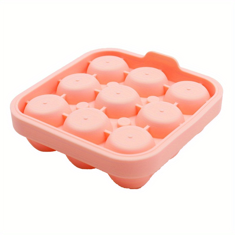Silicone Rose Ice Cube Tray With Lid, Easy-release 9- Mold For Making Icy Balls And Flower Cubes – Perfect For Summer Parties & Drinks, , Beverage Cooling, Elegant Design, Food-grade Silicone