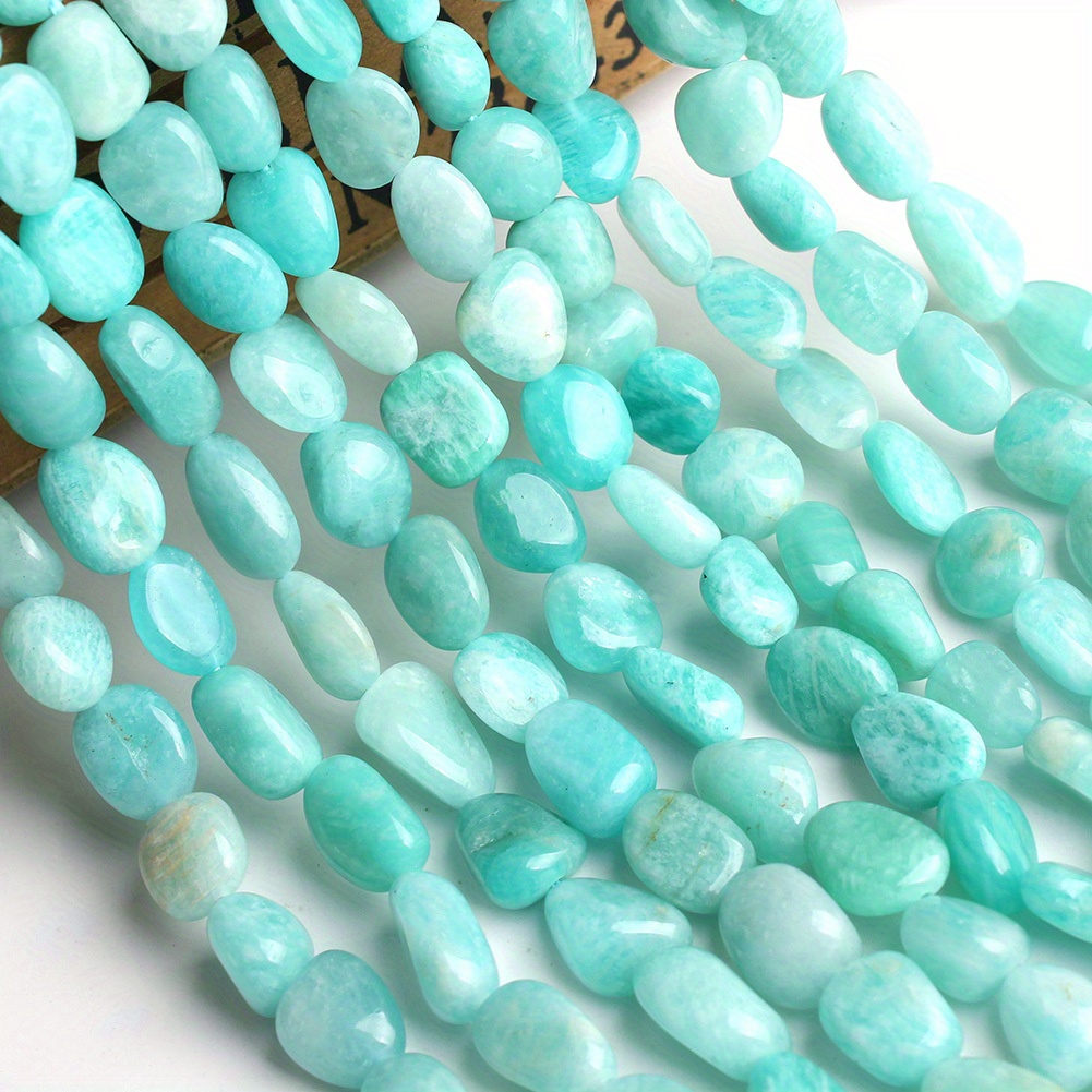 TEMU 6-8mm Natural Amazonite Irregular Beads, Fashionable Loose Beads, Suitable For Making Delicate Bracelets, Necklaces, Earrings, And Jewelry. A