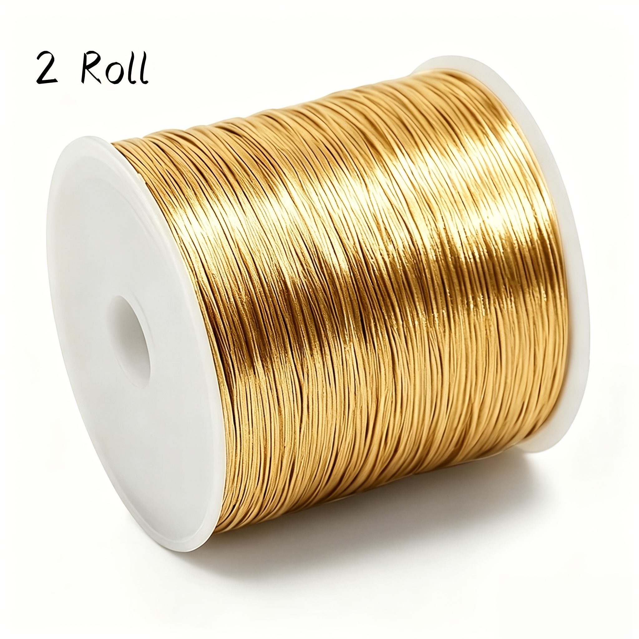 Image of 10 Meters 0.4mm Anti-fading Thread, Golden Non-elastic Jewelry Stringing Thread, Handcraft Bracelet Weaving Special Thread, Handmade Art Jewelry Universal High-quality Bead Making Material