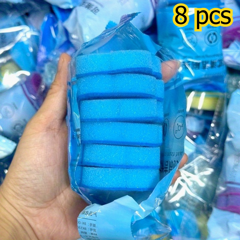 E-shop 8er-Pack Schwamm-Toilettenbürstenköpfe - Weichblau, geeignet für die Reinigung von Badezimmern und Toiletten | Meeresduft-Schwamm |