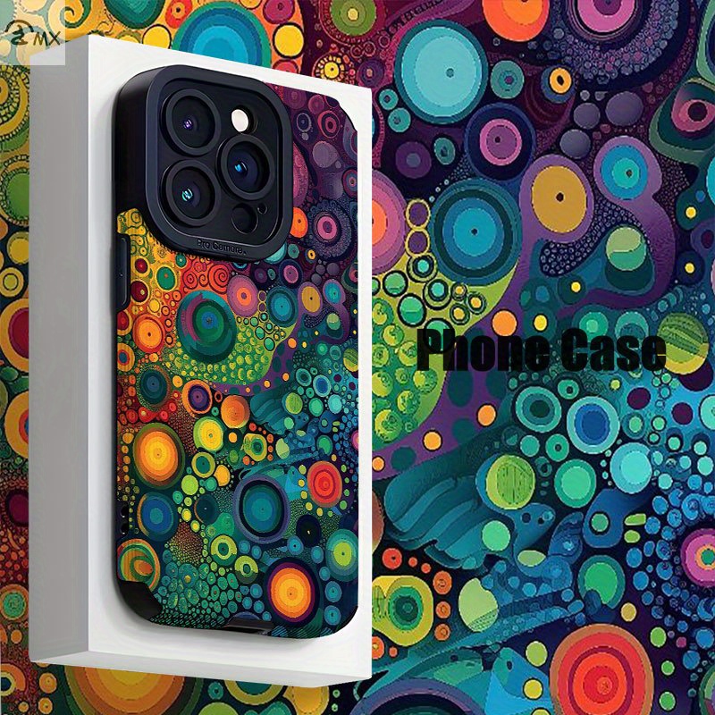 TEMU Phone Case: Vibrant Abstract Polka Dot Art Design Phone Case For Iphone 17, 17 Air, 17 Pro, 17 Pro Max, 16, 16 Plus, 16 Pro, 16 Pro Max, 15, 15
