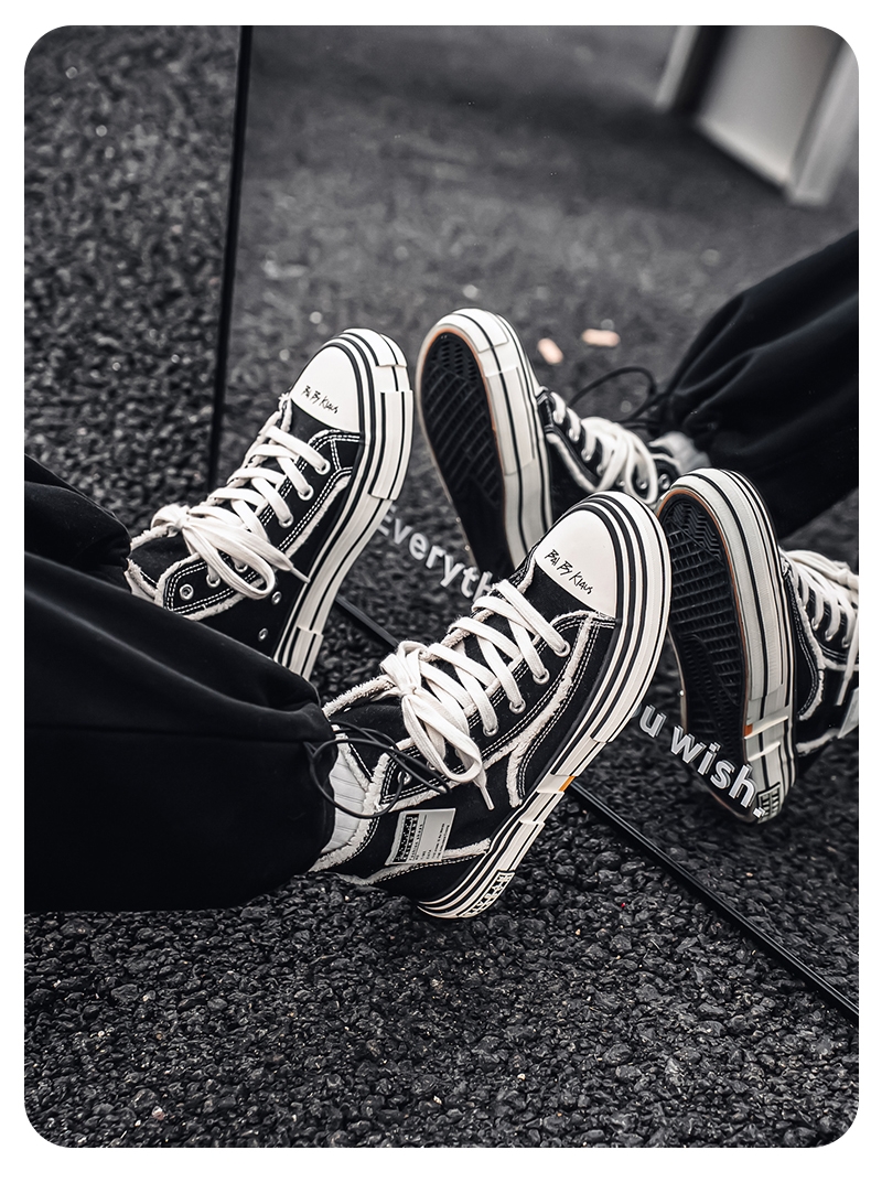 Men'S New Versatile Classic High-Top Trendy Youth Canvas Shoes for Outdoor Casual Wear.