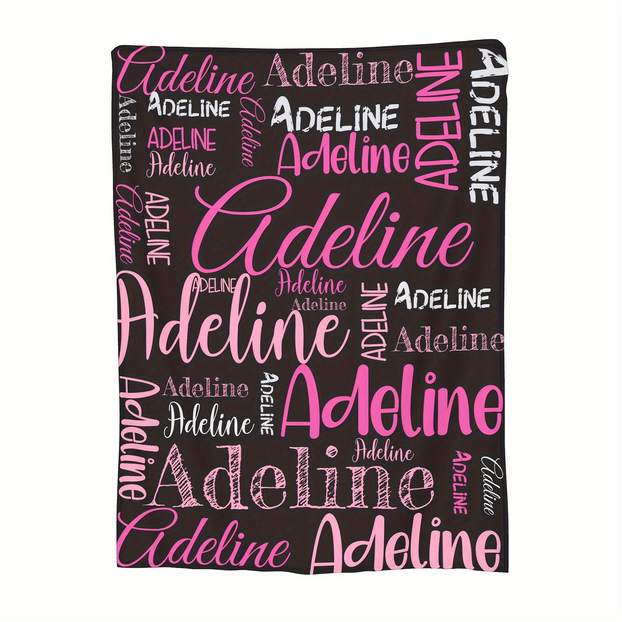 TEMU Customized Name Blanket - Personalized Fleece Shawl With Vintage Prints, Suitable For - Perfect Gift For Christmas, Birthdays, And Holidays