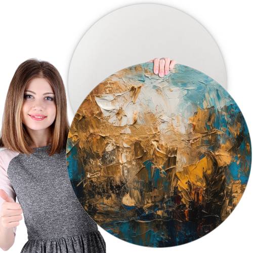 set of 2 round canvas panels each 20 inches in diameter painting high quality white canvases are ideal for acrylic pouring oil painting and gouache art projects
