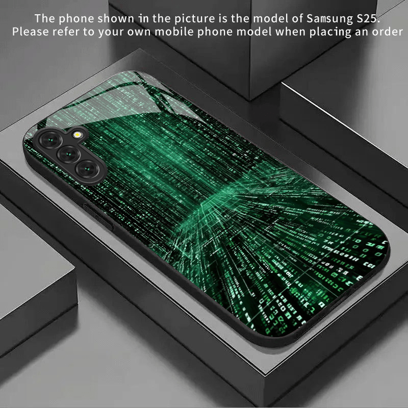 TEMU Phone Case: Pattern Fashion Black Glass Phone Case For Galaxy S25 Ultra/s25 /s25/s24 Ultra/s24 /s24 Fe/s24/s23/s22/s21