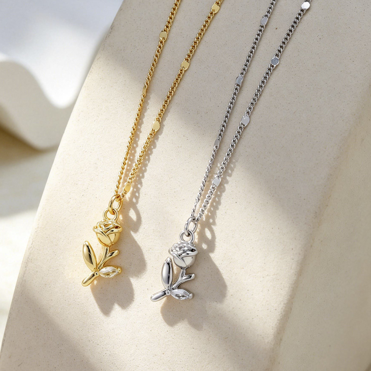 Women's High-Quality Copper Rose Zirconia Clavicle Chain Necklace