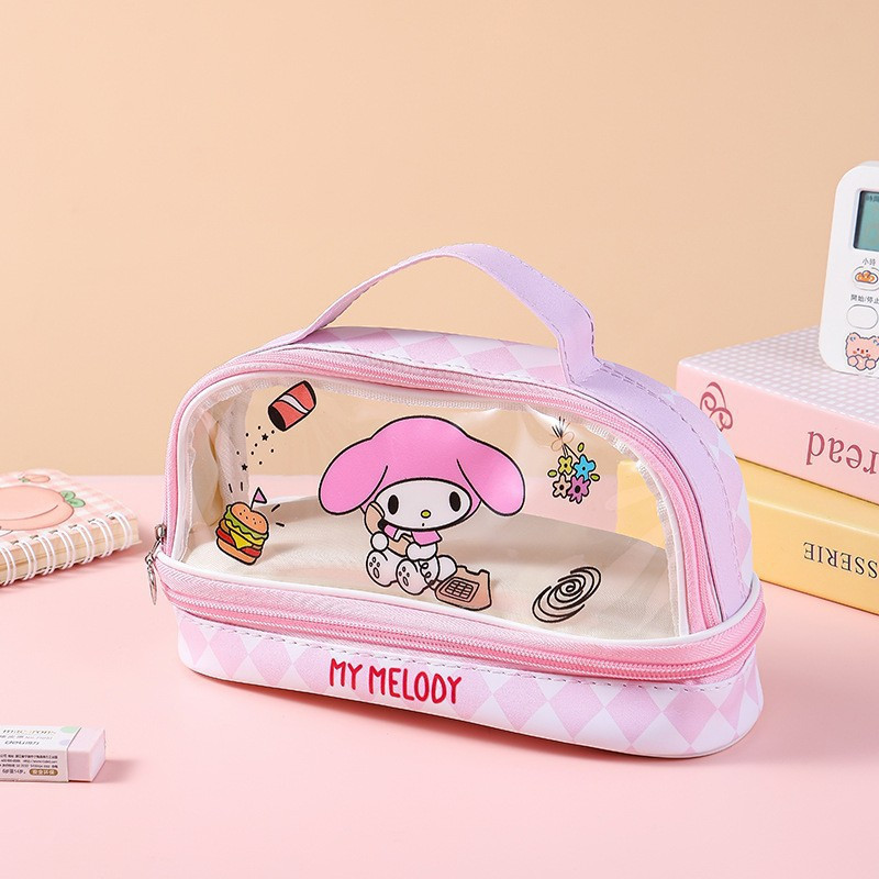 transparent double layer pencil case 3d large Temu Pakistan