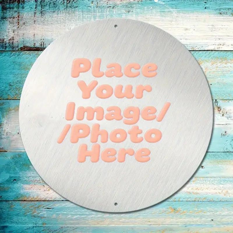 TEMU 2d Flat, 2d Flat - 2d Plane Custom Metal Wall Decor - Personalized Photo/text Round Metal Sign 8x8cm (3.15" Diameter) - Durable Metal Wall Art,