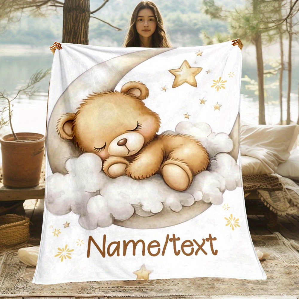 TEMU Couverture en Peluche Personnalisée - Personnalisez le Nom/, Drap/Plaid en Flanelle - Couverture Confortable Légère Toutes , les , le Camping,