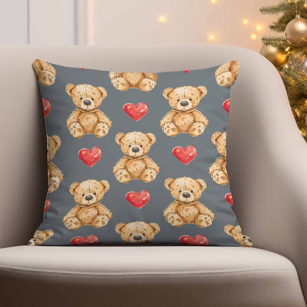 

's Day Bear 18x18 - -sided , For & Bedroom Decor, Zip , Washable