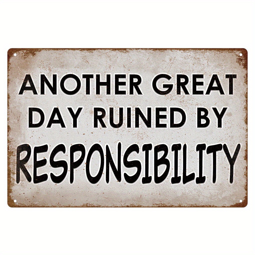 TEMU 2d Flat, 1pc Of And Satirical Wooden Sign - "another By Responsibilities," Suitable For Man Caves, Bars, Offices, Or Homes - Humorous Vintage