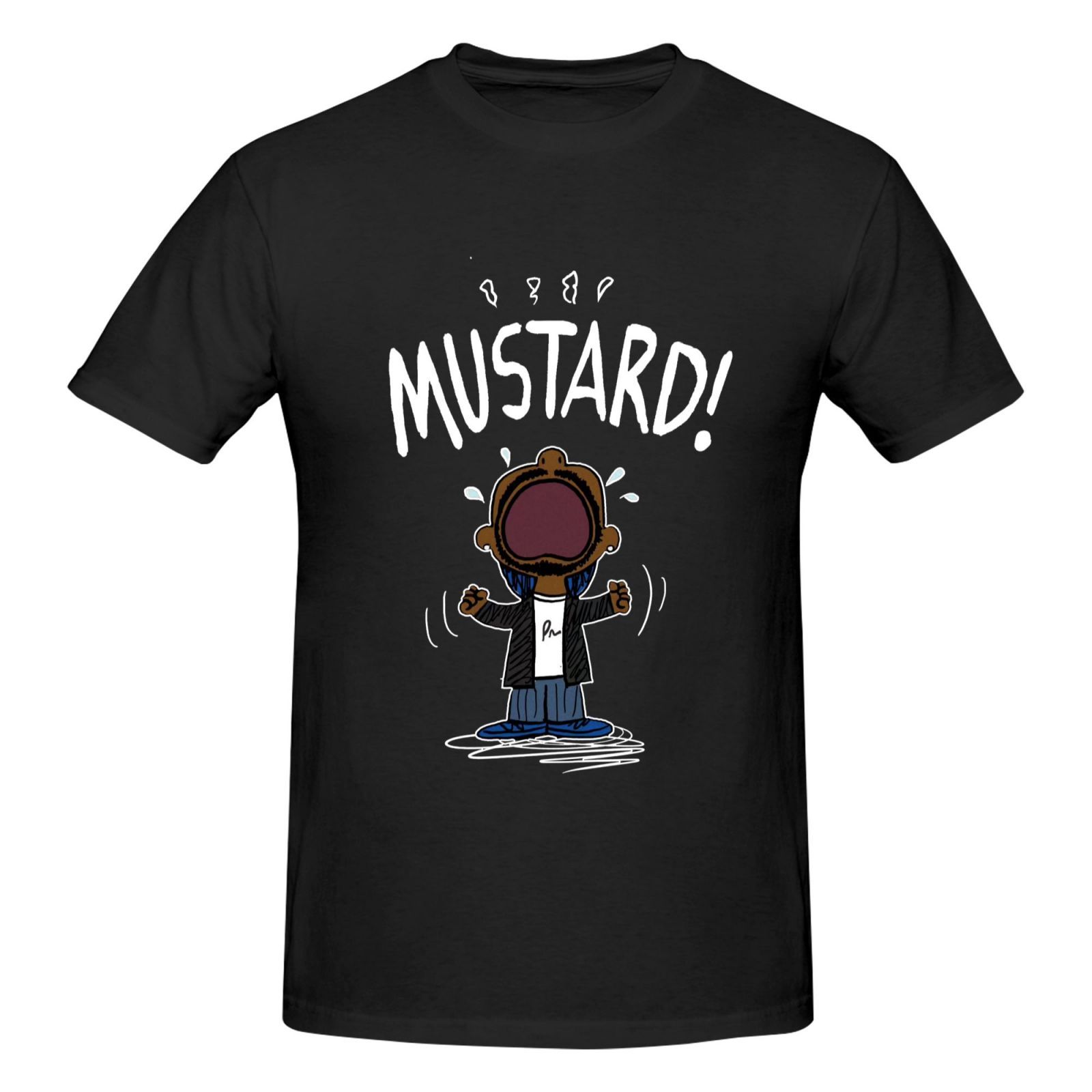 

Mustard Kenderick Not T-shirt Retro Graphic Short Sleeves Round Neck