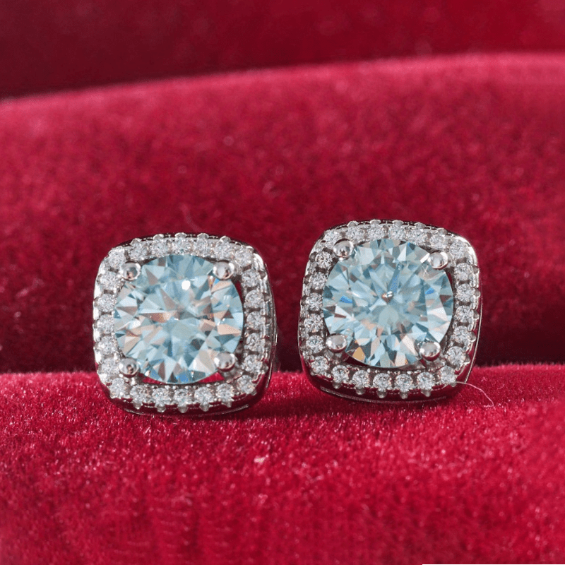 Women's 925 Silver Moissanite Earrings, Chic Holiday Gift