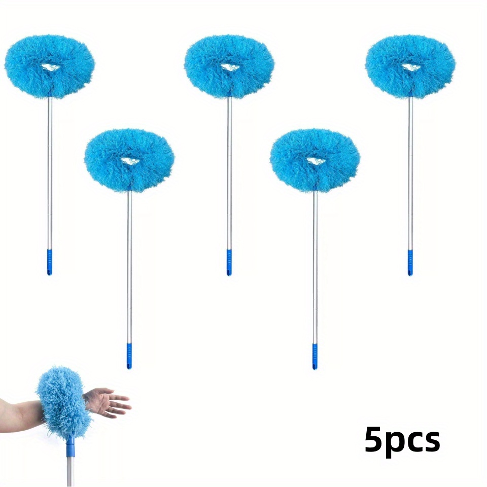 TEMU 5pcs Ceiling Fan Cleaner Duster High Ceiling Extended Fan Blade Cleaner Reusable Microfiber Ceiling Fan Duster With Extension Handle For