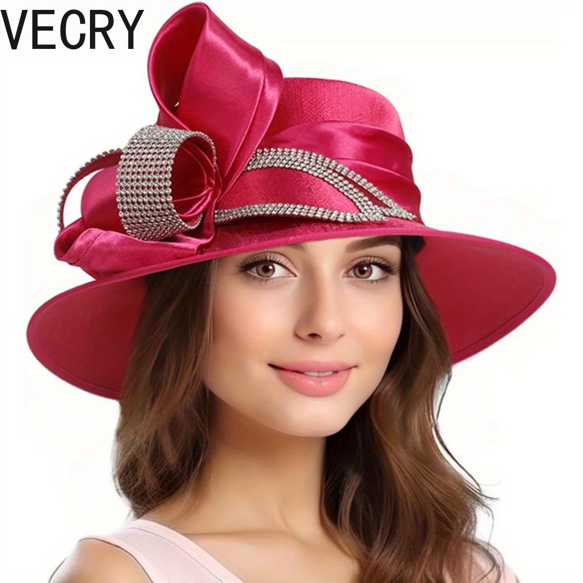 6553 Church Tea Party Dress Derby Hats For Women Formal Bowler Hat Wide Church Tea Party Dress Derby Hats For Women Formal Bowler  main image 4