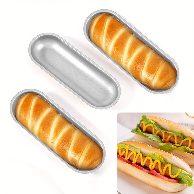Juego de Bandejas para Pan con Forma de Perro Caliente Antiadherentes,  Molde para Hornear Pastel y Pan de Sushi, Ideal para Aperitivos Navi