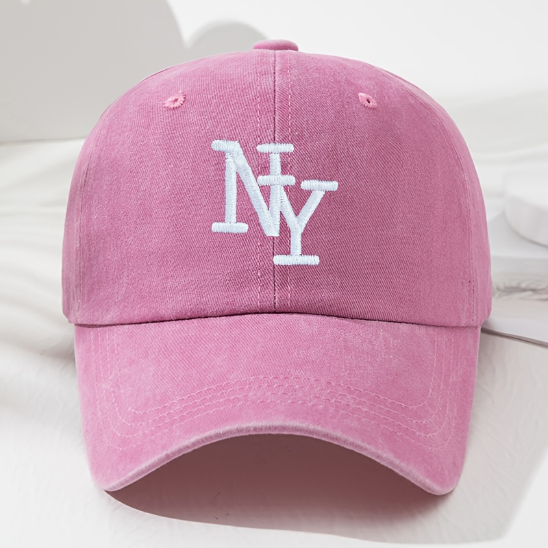 TEMU Unisex Printed Letter Overlapping Ny Baseball , Vintage Men's Hat Women's Fashion Outdoor Hat Adjustable , Outdoor Outing Camping