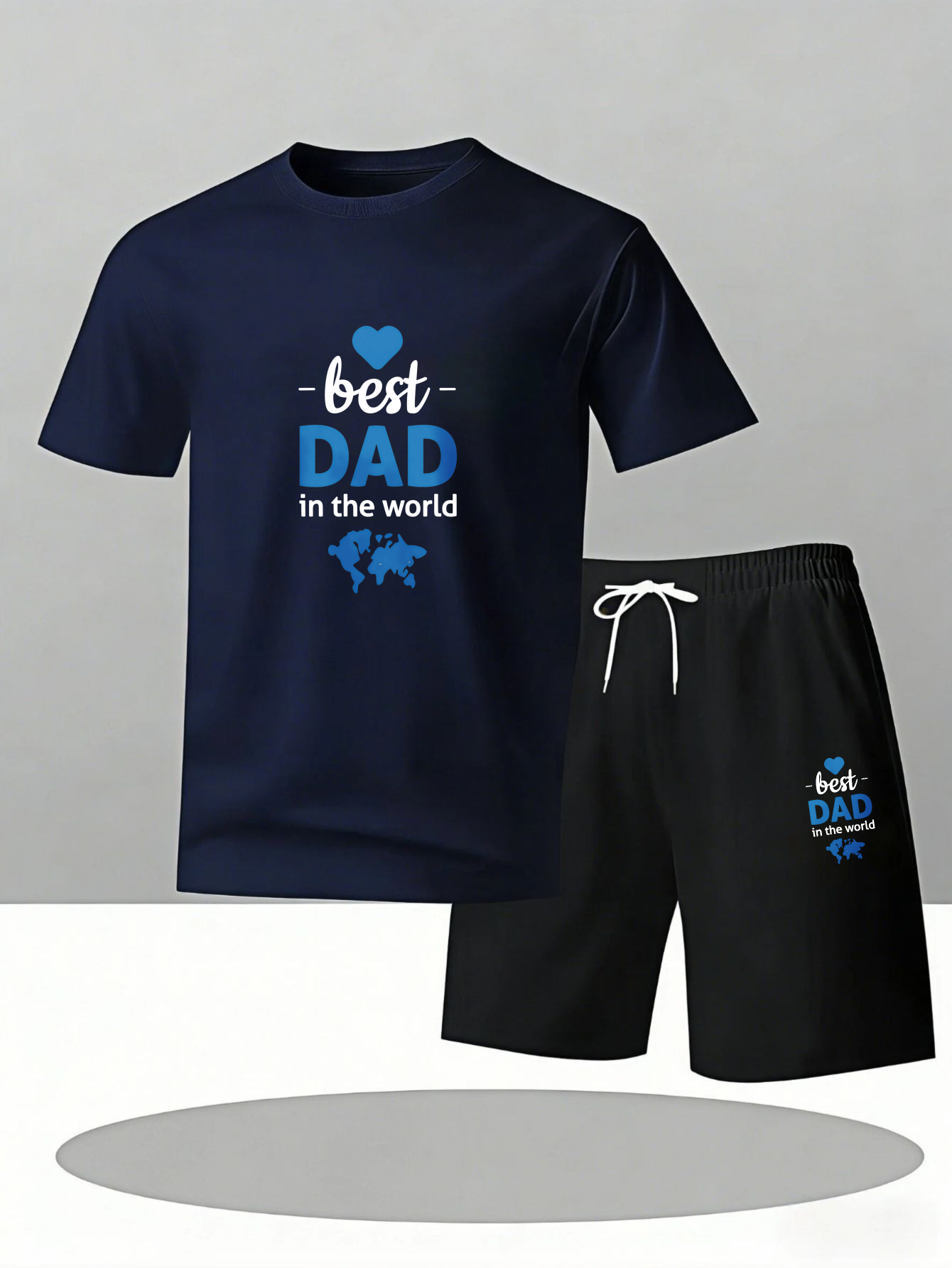  mens t shirt set best dad in the world print summer wear for father gift