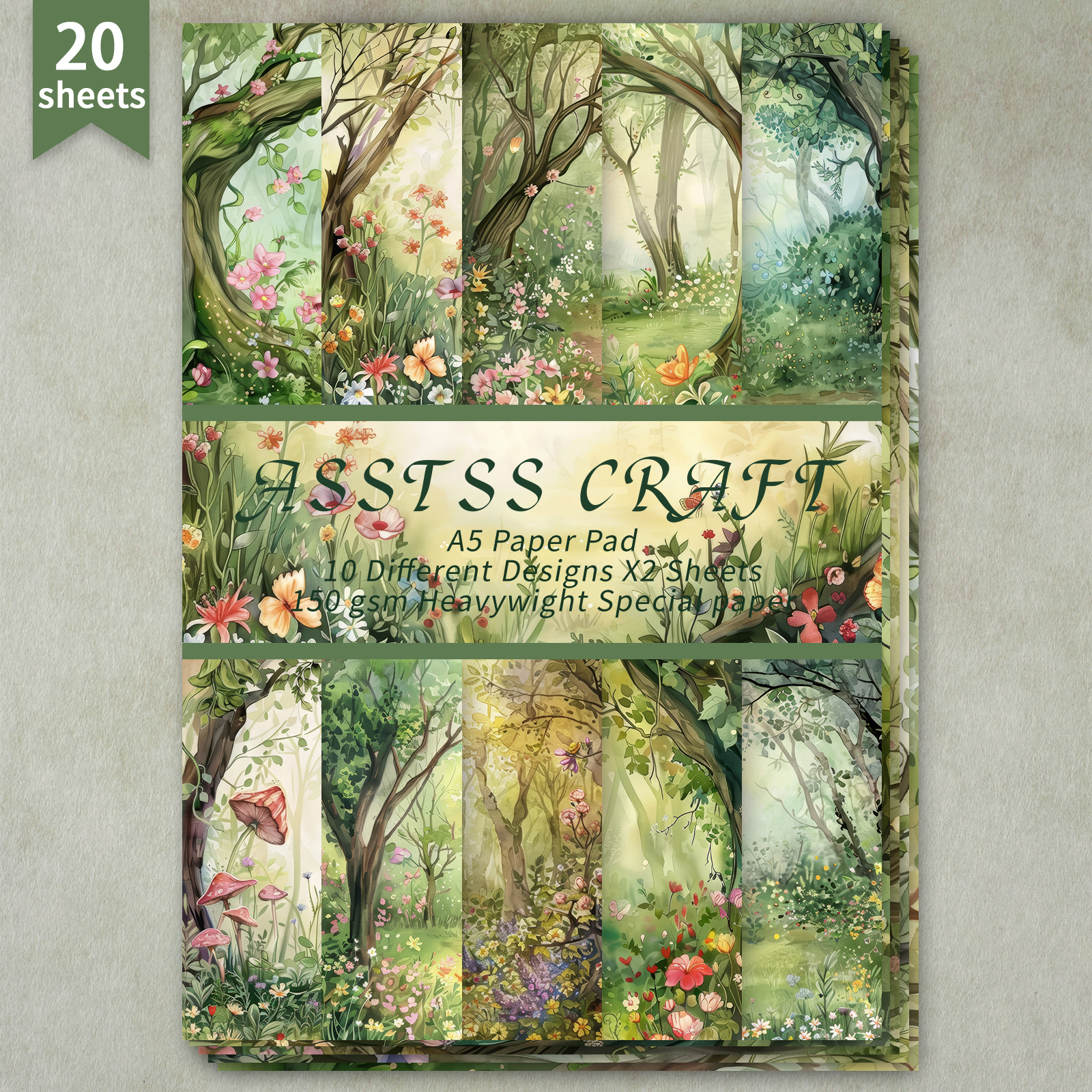 TEMU Asstss 20 Sheets Of A5, Spring , Art Set, Magazine Journal, Handmade Vintage Magazine And Decorative , Handmade Vintage Magazine, Old Magazine