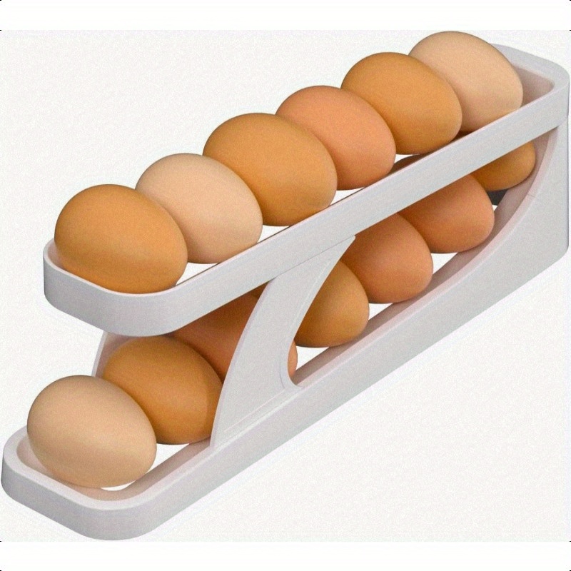 space saving egg storage holder organizer with   stackable egg tray heavy duty   plastic egg rack for refrigerator   kitchen easy   carton replacement egg organizer for refrigerator