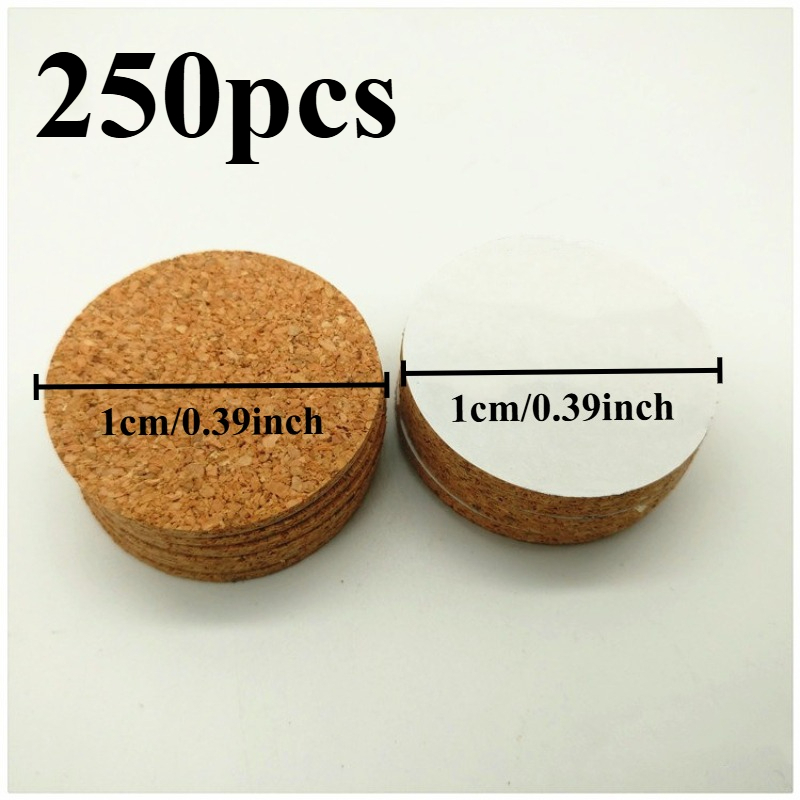 250pcs Self-adhesive Cork Pads, Round 10mm Anti-collision Pads, Cork Pads For Furniture, Ceramics, Cabinets, And Hardware Bases; Shock-absorbing Adhesive Anti-collision Pads.
