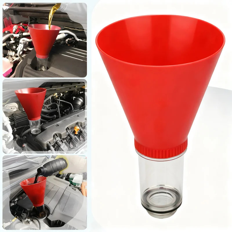 TEMU Oil Funnel, Anti-overflow Design, Operation, Threaded Automotive Oil Filling Funnel, Suitable For , For , For , And Other Models With Threaded