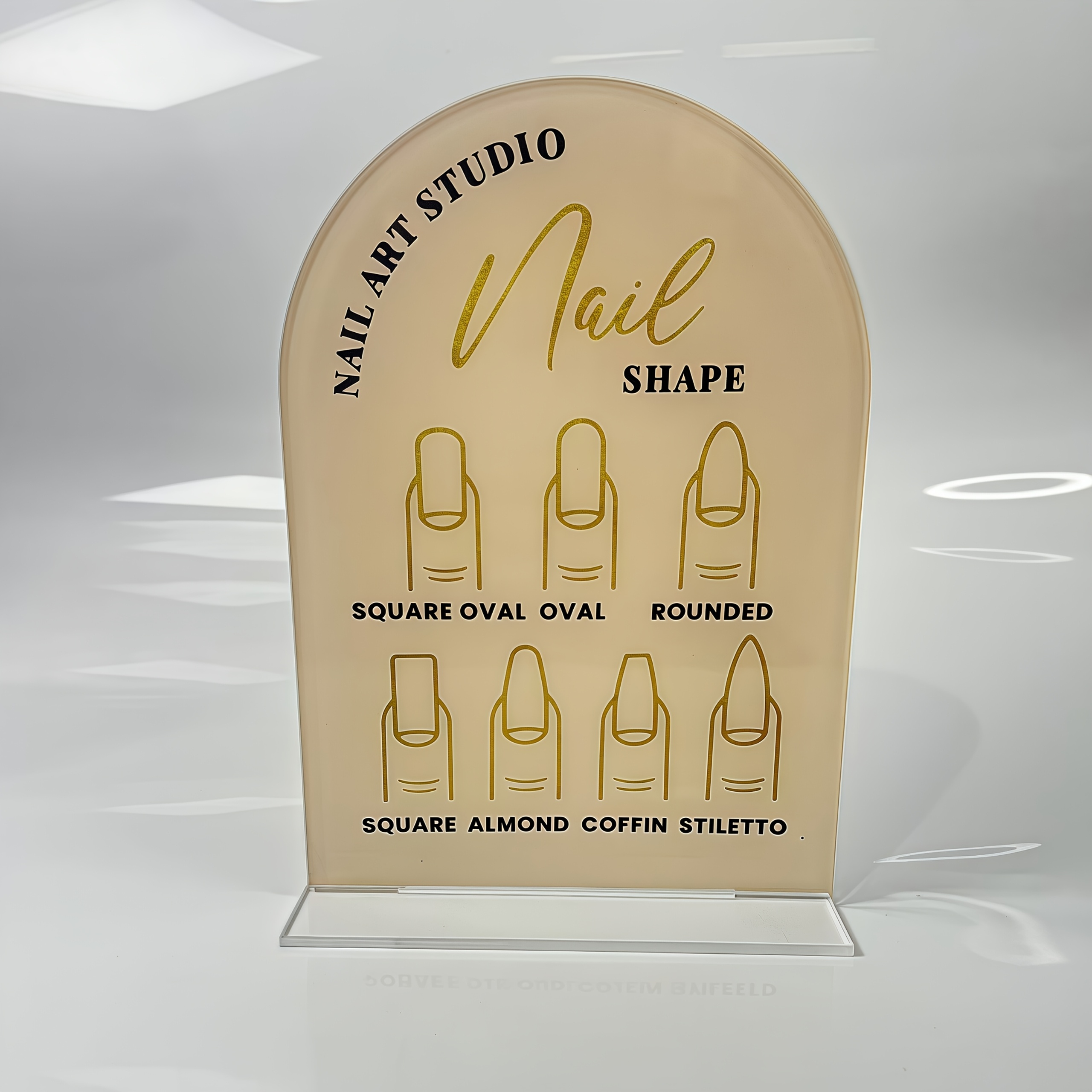 TEMU Présentoir à Ongles - Support d'Ongles en Acrylique, Inclut 7 (Carré, , Stiletto, Ovale, Squoval, Cercueil) - Pas d'Alimentation - Décoration de