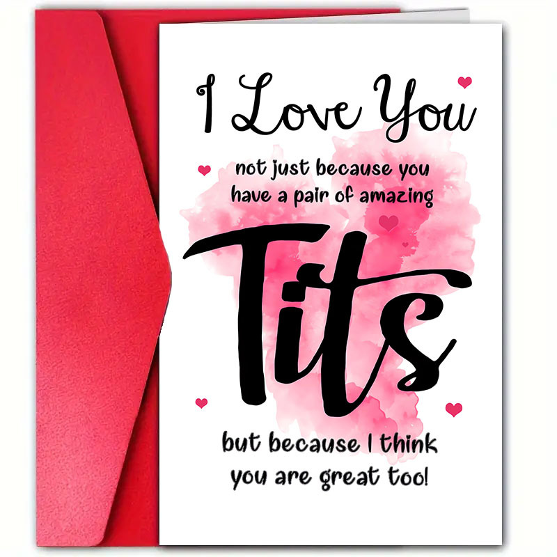 

1pc 's Day Greeting Card With Envelope, 12cm*18cm, "i Love You" Humorous Print, Partner, Husband, Wife, Boyfriend, Girlfriend, Unique Anniversary Celebration Card