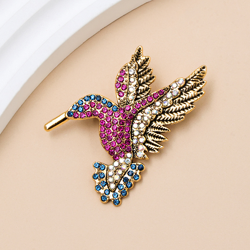 TEMU de con diamantes de , nueva broche de metal pequeño con forma de pájaro, adecuado para ropa, bolsos, bufandas, broche de adición, regalo de