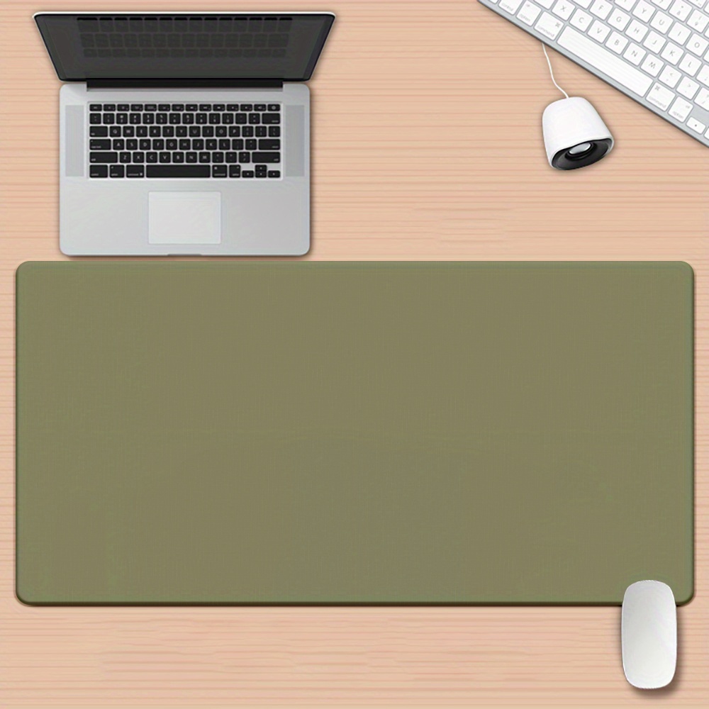 TEMU 1pc Dark Green Large Desk Mat - High-definition Printed Rubber Mousepad, Multi-functional Office & Gaming Pad, Ideal Gift For Pc Users And
